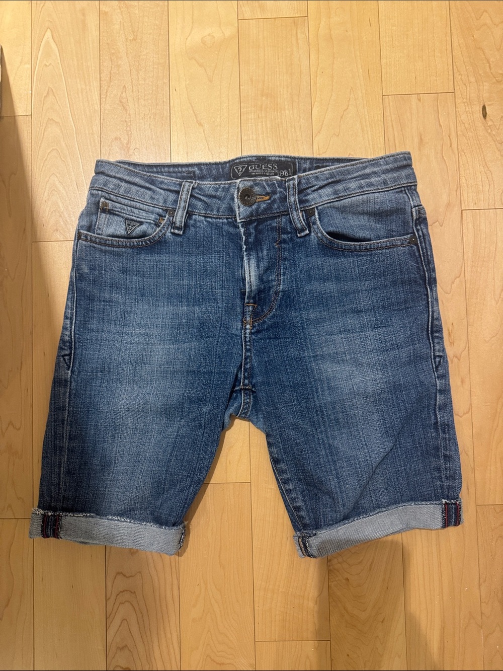 GUESS jorts shorts Blue Denim Cuffed Jean